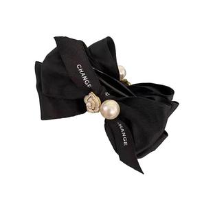 低丸子头的发饰蝴蝶结抓夹秋冬美拉德发量多扎高马尾神器针织发夹