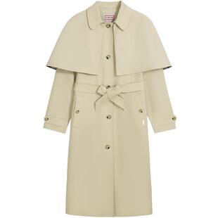 HUNTER2025秋冬女装披肩收腰风衣户外露营中长款斗篷式外套女