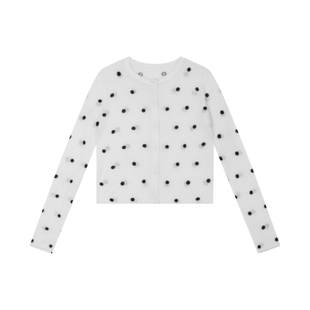 oneup波点羊毛吊带针织开衫两件套上衣女秋季高知老钱风通勤套装