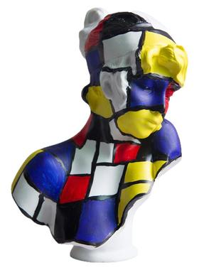 蒙德里安风格原创少女雕像