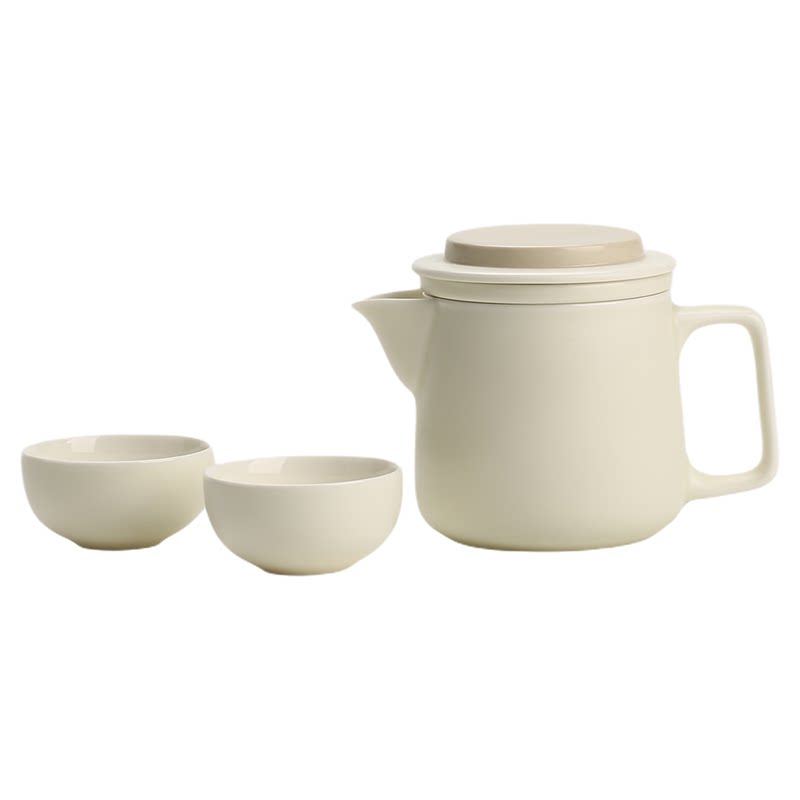宜集堂轻舒奶油风茶壶家用陶瓷茶茶壶