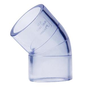 PVC透明45度弯头UPVC给水透明45°直角弯20 25 32 40 50 63 75 90