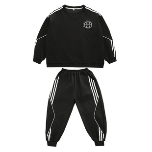 胖男童套装加肥大码冬装新款青少年保暖卫衣两件套加绒加厚运动服