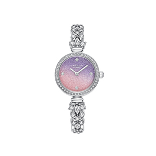 【情人节礼物】德国LANZOOM蓝族紫藤花小圆表手表女款轻奢腕表