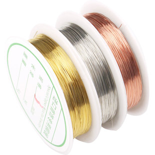diy手工材料金属保色铜绕线绒花串珠工具编织定型硬首饰软细铜丝