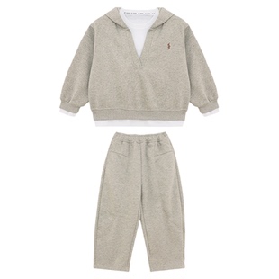 派町童装男童套装2026新款春装儿童韩版中大童时尚假两件上衣裤子