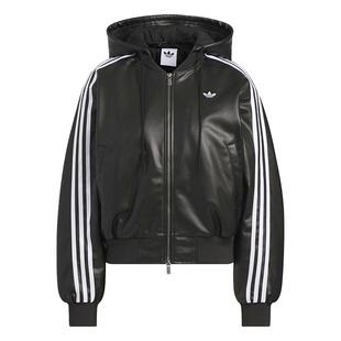 滔搏adidas阿迪达斯三叶草女子保暖运动休闲连帽棉服KU6857