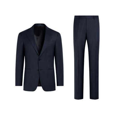 SUITSUPPLY藏青色羊毛西装套装