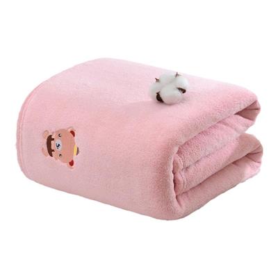 珊瑚绒婴儿浴巾新生超软宝宝洗澡专用吸水毛巾卡通刺绣四季不掉毛