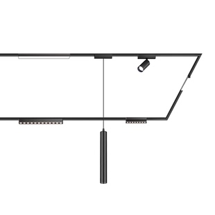明装超薄磁吸轨道灯5mm不吊顶客厅线条黑白泛光灯卧室过道无主灯