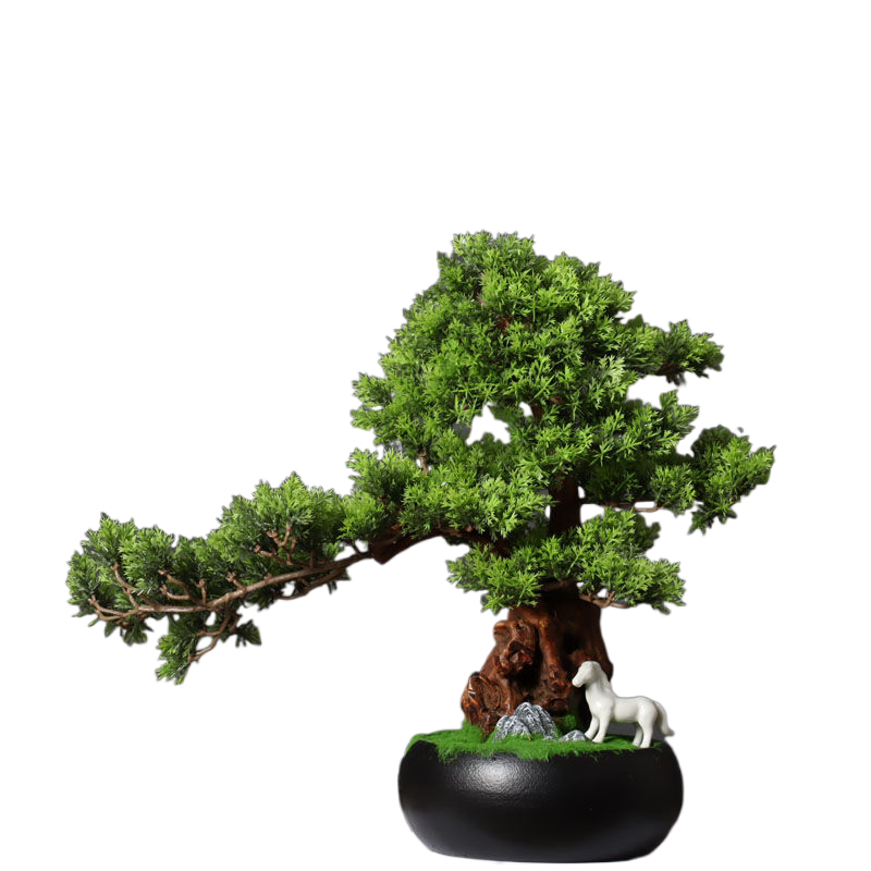 仿真迎客松入户玄关柜台装饰品