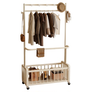 卧室落地挂衣架移动金属衣帽架床尾晚上放衣服神器宿舍新款挂包架