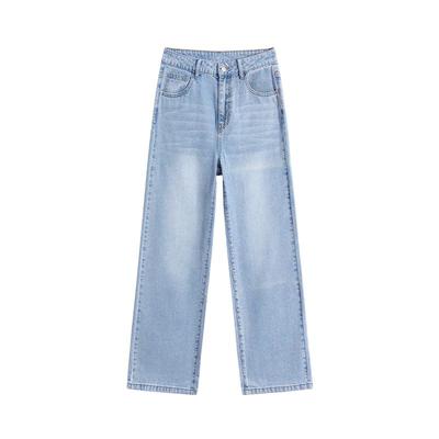 浅蓝色直筒牛仔裤女夏季新款