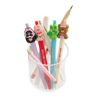 romane韩国代购 可爱圆珠笔0.4黑色签字笔速干按动学生中性笔ins