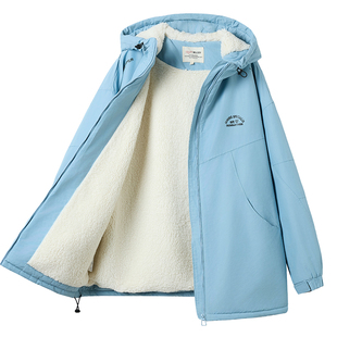 雪诗恋初中生少女加厚保暖加绒外套2025新款女短款冬季棉衣棉服潮