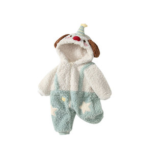 宝宝外出服冬装加厚男宝棉衣棉服婴儿连体衣夹棉冬季外套可爱超萌