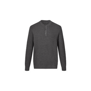 14针华夫格亨利领针织衫 立挺有型 舒适肌理款 质感男士套头毛衣