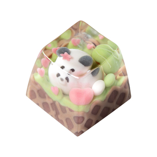 KEYMOJI动物冰淇淋卡皮巴拉熊猫主题单个创意个性键帽Wooting磁轴