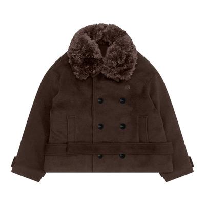 FDR官方店 可拆卸毛领毛呢收腰绑带保暖棉服女显瘦不臃肿减龄外套