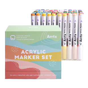 Arrtx阿泰诗丙烯马克笔软头画笔卡乐魔盒风景色系水彩笔儿童可水洗无毒美术学生专用马克笔彩色笔