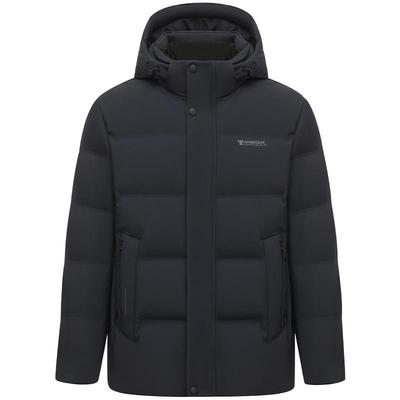 坦博尔25冬季新款高品质男装无缝直充可脱卸帽短款羽绒服保暖外套