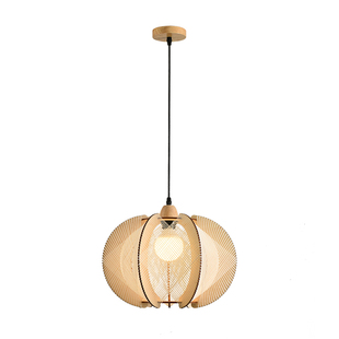 日式餐厅麻绳吊灯侘寂风民宿客栈卧室木艺灯复古吧台藤艺编织灯具