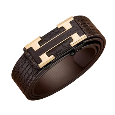 男士鳄鱼纹自动扣腰带