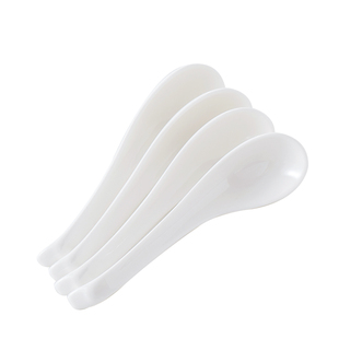 4个装创意纯白天鹅小汤勺粥勺家用长柄饭勺调羹陶瓷小勺吃饭勺子