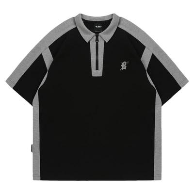 BJHG半拉链休闲POLO衫短袖T恤潮