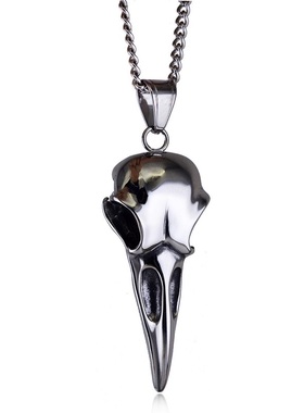 吊坠钛钢蟹钳镶钻骷髅头蒙面饰品