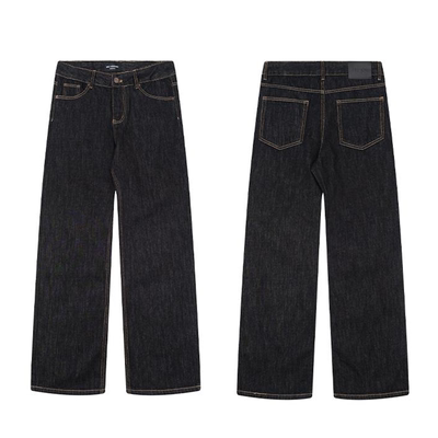 脱浆原牛赛络纺原色直筒裤