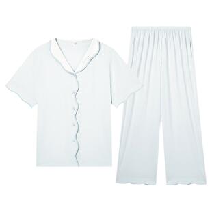 【赵露思同款】幸棉法式花瓣领睡衣女款夏可外穿高级感家居服套装