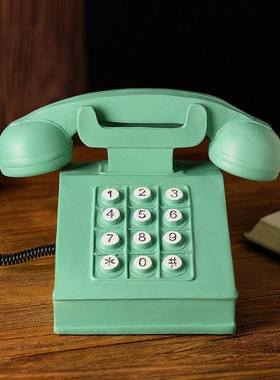 电话机钱罐 覆古表演拍摄道具餐厅装饰老式橱窗陈列摆件存钱罐