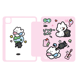 BadDog白的狗原创ipad保护套双面夹磁吸带笔槽旋转拆分卡通防摔平板亚克力苹果2022prominiair42024三折10.9