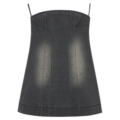 ASH女装26春夏新款BRACT纯棉复古拉链休闲短款抹胸牛仔连身裙