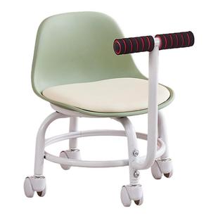 万向轮小凳子家用静音滑轮移动凳子儿童靠背矮凳结实耐用客厅椅子