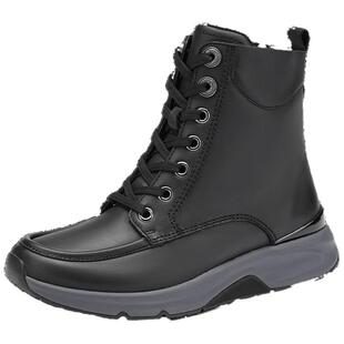 Gabor德国嘉步56884靴子 光面纯色增高系带加绒休闲短靴