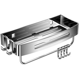 卫生间置物架304不锈钢浴室厕所免打孔洗手间沐浴露三角收纳架子