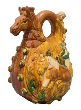 马上封侯提梁壶风水摆件工艺品