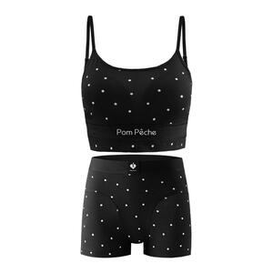 PomPeche内衣套装女小胸聚拢无钢圈低强度运动背心吊带式美背内衣