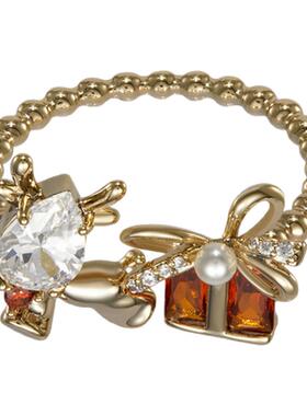 Riotlily/艾特里里甜意之旅系列戒指可爱麋鹿新年趣味出游季礼物