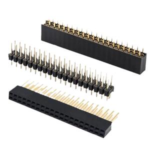 树莓派5 4B 3B Zero W GPIO双弯直针排母座延长2.54镀金2*20P双排