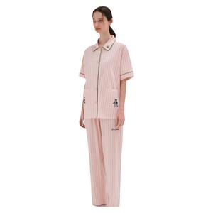 TeenieWeenie小熊刺绣条纹睡衣女士春夏高级感夏季柔软家居服套装