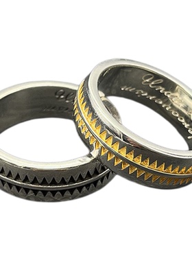 s925纯银克罗伈复古高桥盾图腾锯齿戒指男UNDERCOVER高桥吾郎指环