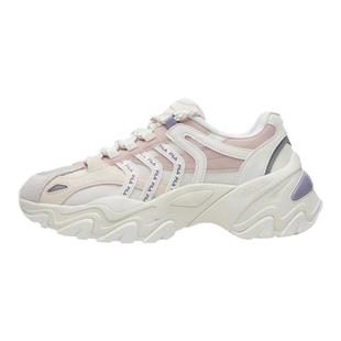 FILA斐乐鱼刺粉白老爹鞋2024秋冬新款运动休闲鞋百搭潮流厚底鞋女