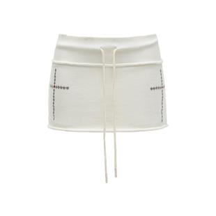 4muggle原创设计新款烫钉卫衣裙辣妹短裙气质修身a字半身裙包臀裙