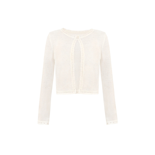 MummyCat下蛋喵【松弛漫旅】26新品亚麻莱赛尔亮片花边针织开衫