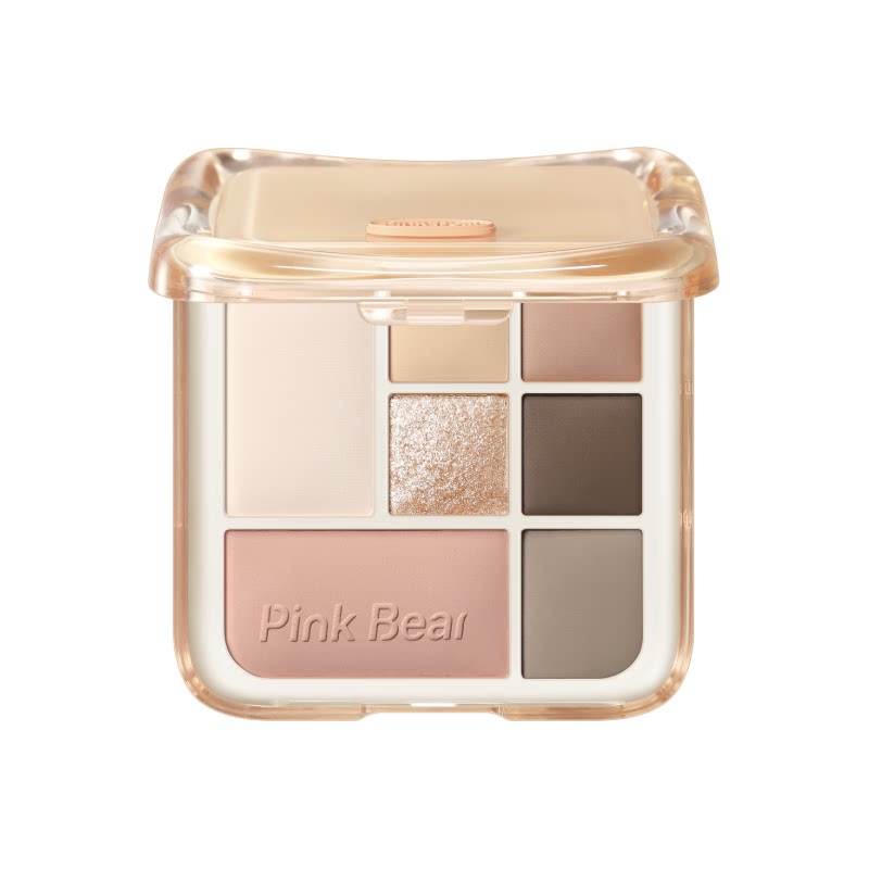 【赠眼影刷】pinkbear皮可熊七色眼影哑光修容卧蚕高光一体大地色