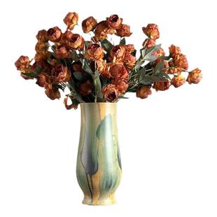 景德镇陶瓷花瓶油画风鲜切花新中式水养花器客厅样板间民宿装饰品