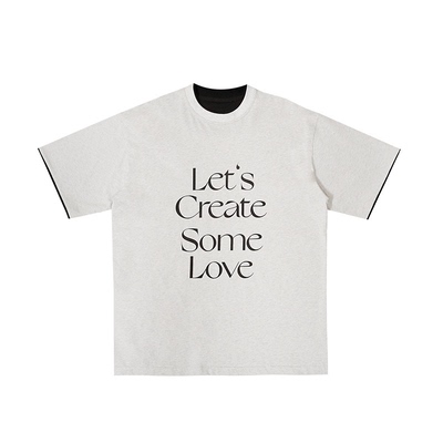 UCPG短袖美式休闲情侣假两件t恤